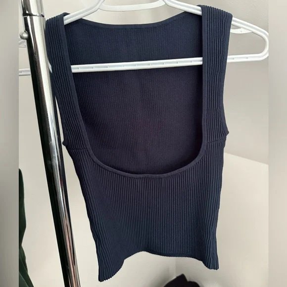 Babaton Midnight Blue Ribbed Tank Top - Picture 1 of 3